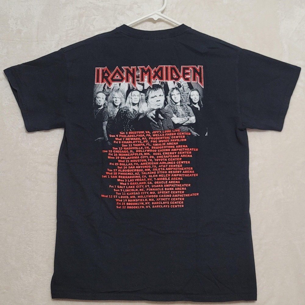 Iron Maiden Shirt Mens Large Black 2016 Tour Band Tee T-Shirt Heavy Metal Rock - Picture 6 of 11